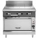 A Vulcan stainless steel commercial range with a hot top and standard oven.