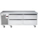 A white Vulcan 72" refrigerated chef base with 4 drawers.