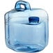A large blue plastic paddle with a handle and a lid.