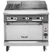 A large stainless steel Vulcan V2BG24C-NAT gas range with right side griddle and oven.
