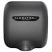 A black rectangular Excel XLERATOReco hand dryer cover with a logo.