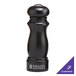 A black customizable salt or pepper shaker with a Salem ebony finish.