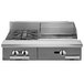 A stainless steel Vulcan V2BG8T-LP V Series gas range with two burners.