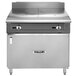 A Vulcan V236HB-NAT heavy-duty stainless steel range with hot top and cabinet on a counter.