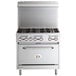 A stainless steel Cooking Performance Group 6 burner gas range with an oven.