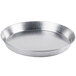 A silver Royal Industries tapered aluminum deep dish pizza pan.