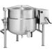 A large stainless steel Vulcan K60DLT steam kettle.