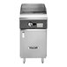 A Vulcan V Series natural gas range with griddle top and cabinet base.