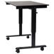 Luxor STANDCF48-BK/BO Stand Up Desk with Black Steel Frame and Black Oak Desktop - 48 inch