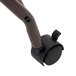 A close-up of the black plastic wheel on an Antique Bronze Mobile Rectangular Laundry Hamper.