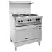 A large stainless steel Vulcan commercial electric range with 6 French plates.