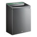 A grey rectangular Rubbermaid Stenni recycling container with a green lid.