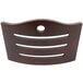 A Lancaster Table & Seating mahogany bistro back rest with three holes in it.