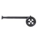 A black metal Cooking Performance Group Long Burner Assembly with a white cross on it.