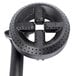 A black circular metal Cooking Performance Group long burner assembly with holes in it.