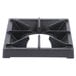 A black metal Cooking Performance Group burner grate with four square holes.