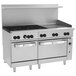 Wolf C60SC-6B24GTN Challenger XL Series Natural Gas 60 inch Thermostatic Range with 6 Burners, 24 inch Right Side Griddle, 1 Standard, and 1 Convection Oven - 278,000 BTU