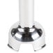 A close up of a chrome metal KitchenAid blending arm.
