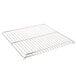 A Cooking Performance Group metal oven rack with a wire grid on a white background.