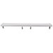 A white metal Wolf reinforced high shelf with two metal legs.