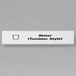 A white rectangular Cambro ID clip with black text that reads "Water Tumbler Style"