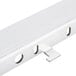 A close-up of a white metal Wolf Reinforced High Shelf bracket.