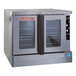 A stainless steel full-size electric convection oven with double glass doors and control panel on the right side.