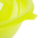 A close up of a yellow Fineline PET plastic bowl.