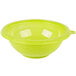 A green plastic Fineline salad bowl with a lid.