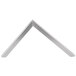 A silver metal corner bracket for wall mounting on a white background.