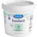 A white container of Satin Ice Pastel Green Vanilla Rolled Fondant with a blue and white label.