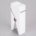An American Metalcraft white clothespin card holder with a metal clip.