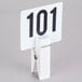 An American Metalcraft white clip with a white number card in it.