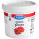 A white tub of red Satin Ice gum paste.