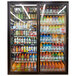 Styleline CL2472-2020 20//20 Plus 24 inch x 72 inch Walk-In Cooler Merchandiser Doors with Shelving - Satin Black, Left Hinge - 2/Set