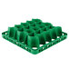 A green plastic container with holes for Carlisle OptiClean long glass rack extender.