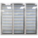 Styleline CL2472-2020 20//20 Plus 24 inch x 72 inch Walk-In Cooler Merchandiser Doors with Shelving - Anodized Satin Silver, Left Hinge - 3/Set