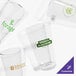 A set of clear 16 oz. rim tempered mixing or pint glasses with customizable printed logos.
