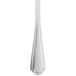 A close-up of a 10 Strawberry Street Lincoln stainless steel dinner spoon with a handle.