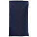 A folded navy blue Intedge cloth napkin.