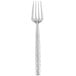 A 10 Strawberry Street stainless steel salad fork with a hammered silver handle.