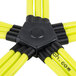 A close up of a yellow Flat Tech table pad with yellow cables.