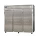 A large stainless steel Continental Refrigerator with three solid doors.