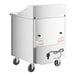 A white rectangular True refrigerated sandwich prep table with wheels and a right hinged door.
