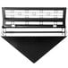 A black metal Curtron PEST PRO insect trap wall sconce with white lines.