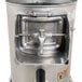 A Hobart stainless steel countertop potato peeler with a lid.