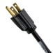 A close-up of the black and gold power cord for a Hobart Countertop Potato Peeler.