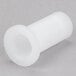 A white plastic tube with a hole.