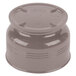 A grey plastic container with a lid.