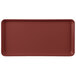 A burgundy rectangular MFG Tray display tray.